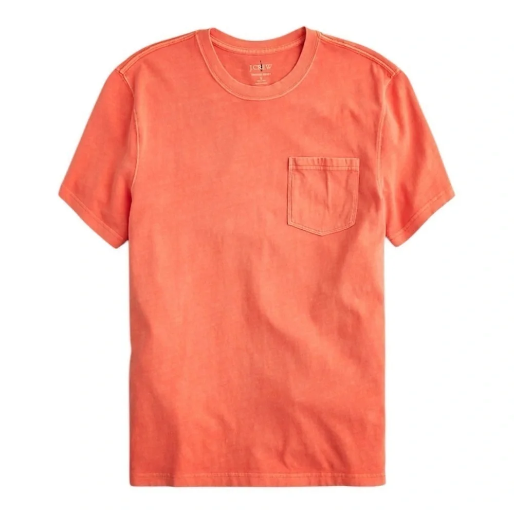 J Crew Orange Vintage Short Sleeve Crew Neck Mens Size L  Cotton T Shirt